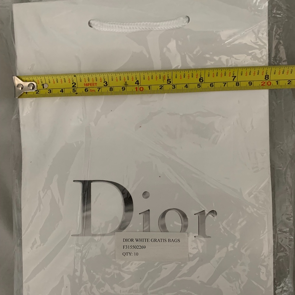 Christian Dior Small White Smooth Shopping Bag